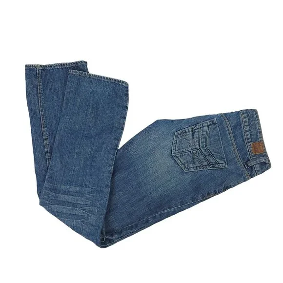 American Eagle 77 Straight Denim Jeans Womens Size 2R Distressed Medium Wash - Picture 9 of 14